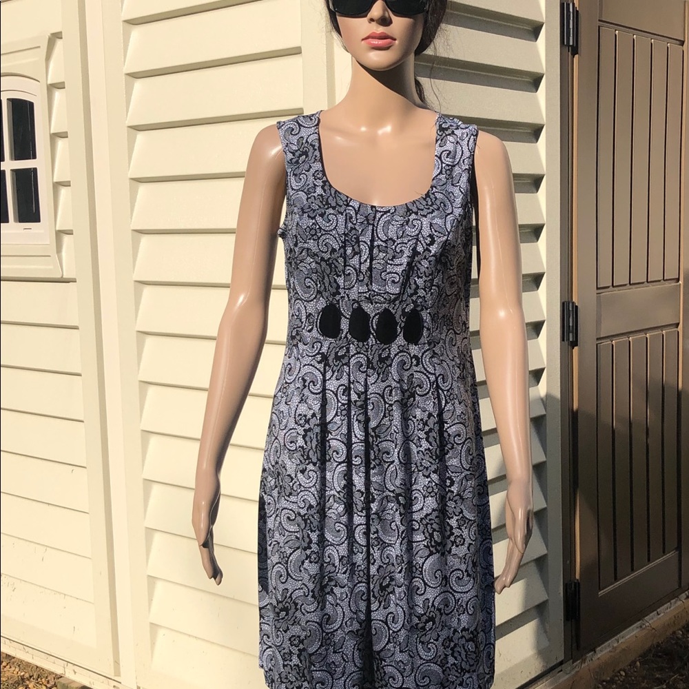 Black and White Flower Print Dress Size 10